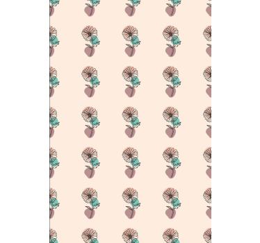 Tapet blommor prästkrage blommor linjekonst design - Tenstickers