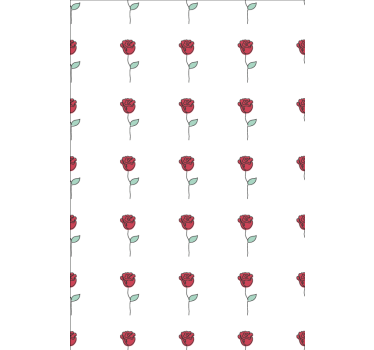 Tapet blommor söt röd ros linje konst design - Tenstickers