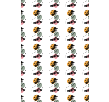 Tapet blommor fantastisk kvinnlig blomsteransikte - Tenstickers