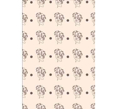 Tapet blommor silhuett minimalistisk söt kvinna floral - Tenstickers