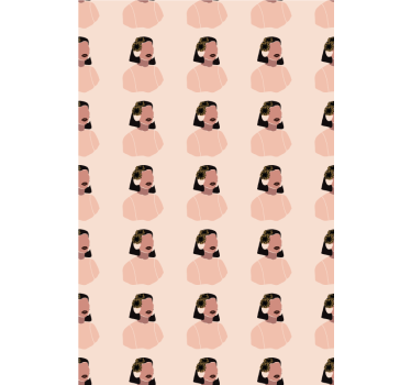 Tapet blommor vacker kvinna solros ansikte - Tenstickers