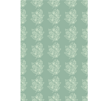 Tapet blommor grön minimalistisk fin blomma - Tenstickers
