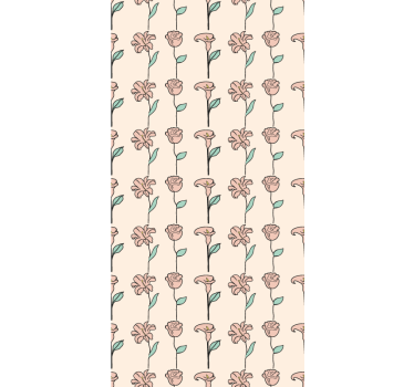 Tapet blommig originaldesign minimalistiska blommor - Tenstickers