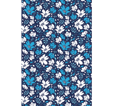 Tapet blommig vita prästkragar på blå bakgrund - Tenstickers