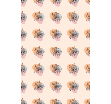 Tapet blommig söt blommor minimalistisk design - Tenstickers
