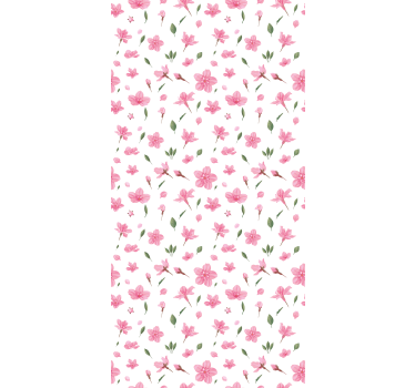 Tapet blommig akvarell pastell rosa blommor - Tenstickers