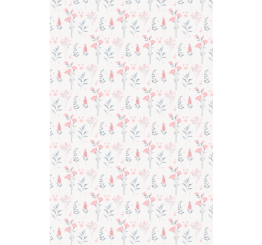 Tapet blommig rosa blomster - Tenstickers