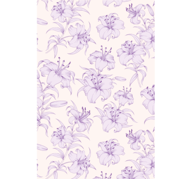 Tapet blommig med blommande liljor design - Tenstickers