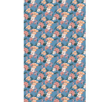 Tapet blommig blomtryck 'ziedi jeans' - Tenstickers