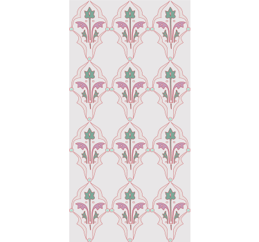 Tapet blommig med formaliserad blommönster - Tenstickers