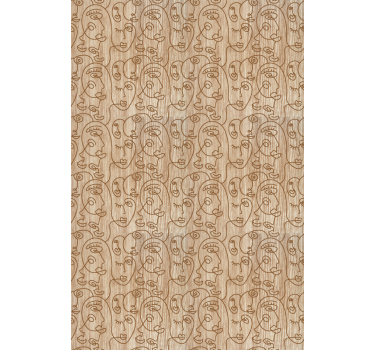 Äktenskap tapet abstrakt beige ritade kvinnor - Tenstickers