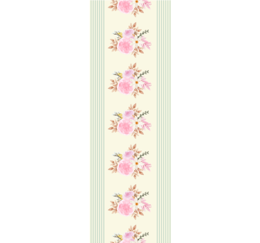 Tapet sovrum fransk provensalsk randig blommönster - Tenstickers