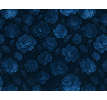 Mörkblått mystiskt blommönster tapet sovrum - Tenstickers
