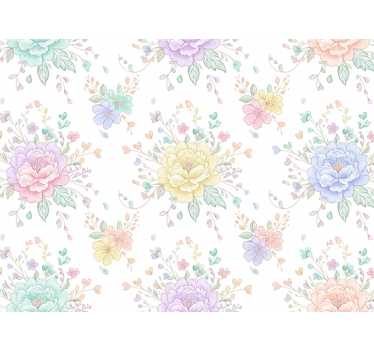 Tapet lila pastellblommor för barnrum - Tenstickers