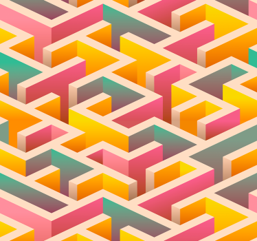 Geometrisk tapet med labyrint - Tenstickers