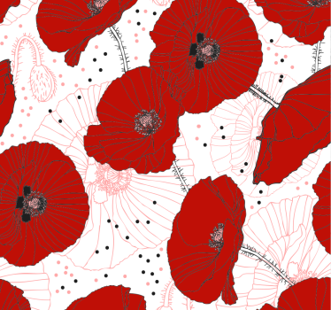 Natur tapeter röda blommor och teckningar - Tenstickers
