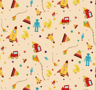 Vintage leksaker barn tapeter - Tenstickers