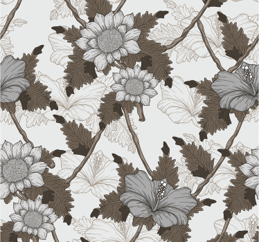 Vita blommor prydnads tapeter - Tenstickers
