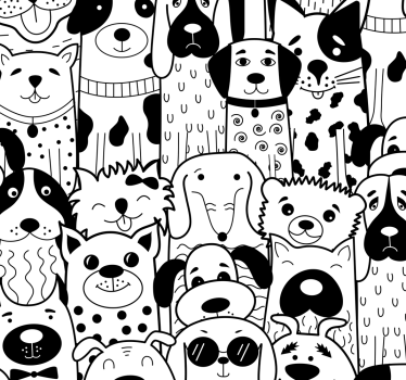 Hundar mönster sovrum tapet - Tenstickers