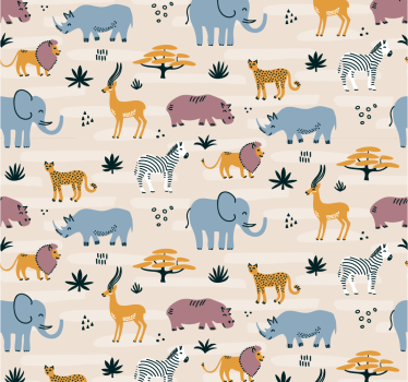 Vilda djur sovrum tapeter - Tenstickers