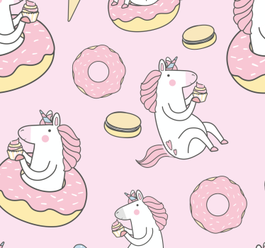 Tapet rosa unicorn barn tapeter - Tenstickers