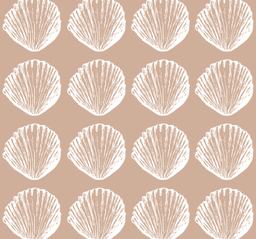 Retro snäckskal mönster beige snäckskal tapet - Tenstickers
