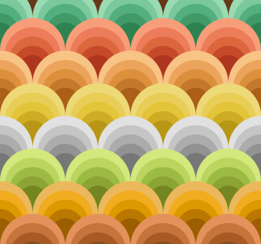 Vintage med orange cercles retro tapet - Tenstickers
