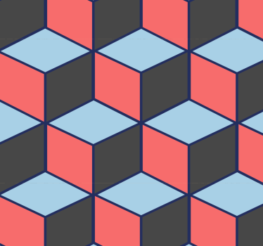 Geometriska rutor 3d geometrisk form tapet - Tenstickers