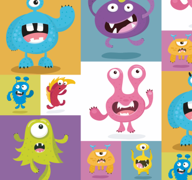 Vänliga monster barn tapeter - Tenstickers