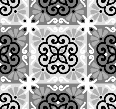 Svart prydnad vintage tapeter - Tenstickers