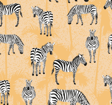 Zebra och palmer cool djur tapet - Tenstickers