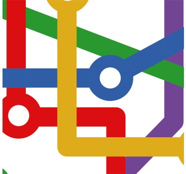 Tunnelbana karta abstrakt tapet - Tenstickers