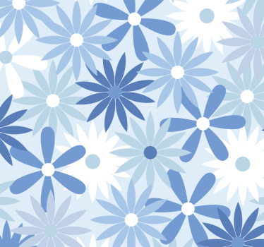 Vintage blå toner blommor vintage tapet - Tenstickers