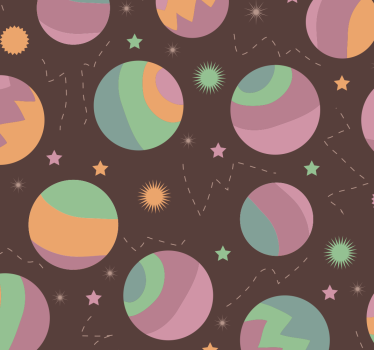 Kosmiskt polkamönster barn tapet - Tenstickers
