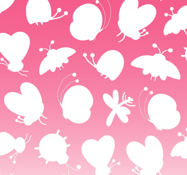 Fjärilar med rosa nedbrytning sovrum tapet - Tenstickers
