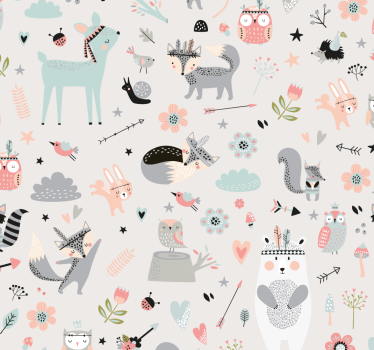 Nordisk stil skog tema tapet barn tapet - Tenstickers