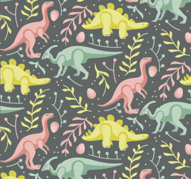 Grön och grå dinosaurier barn tapet - Tenstickers