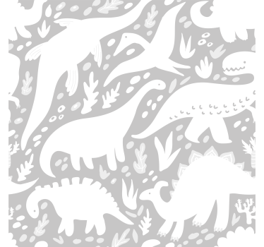 Dinosaurie vita mönster coola djur tapeter - Tenstickers
