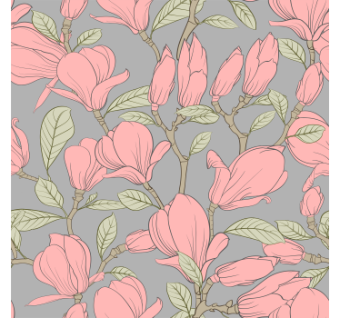Rosa blommor och blad natur tapeter - Tenstickers
