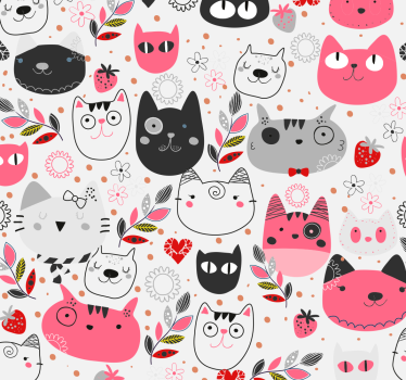 Lekfulla kattmotiv tapet katter - Tenstickers