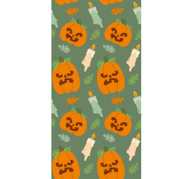 Spöklik pumpa design Tapet halloween - Tenstickers