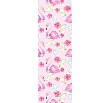Flamingor med blommor cool djur tapet - Tenstickers