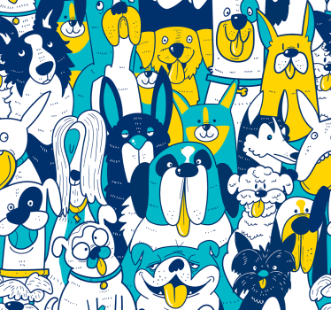 Hund sömlös patter cool djur tapet - Tenstickers