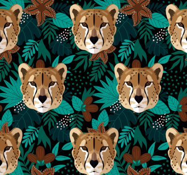 Leopard i tropiska blommor cool djur tapet - Tenstickers