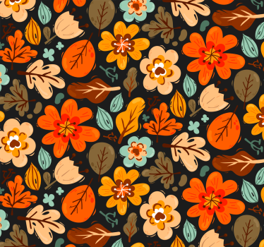 Elegant orange blommor tapet - Tenstickers
