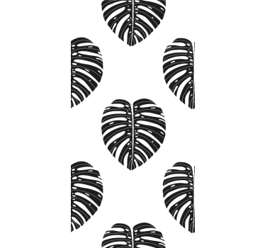 Monstera blad svart tapet - Tenstickers