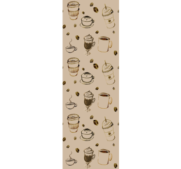 Kaffe vintage mönster vinyl tapet - Tenstickers
