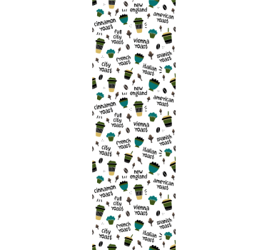 Kaffe text mönster kök vinyl tapet - Tenstickers