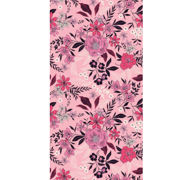 Blommigt blommotiv Tapet blommor - Tenstickers