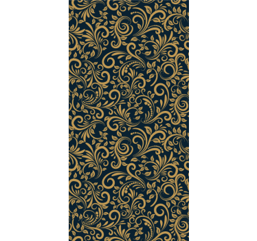 Versace guld svart blommig tapet - Tenstickers